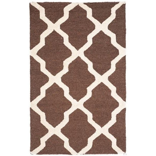 Safavieh 4 x 4 ft. Square Transitional Cambridge- Dark Brown and Ivory Hand Tufted Rug - CAM121H-4SQ