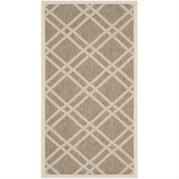 Safavieh 2 Ft. X 3 Ft. -7 In. Accent Indoor-Outdoor Courtyard- Brown And Bone- Machine Made Rug - CY6923-242-2