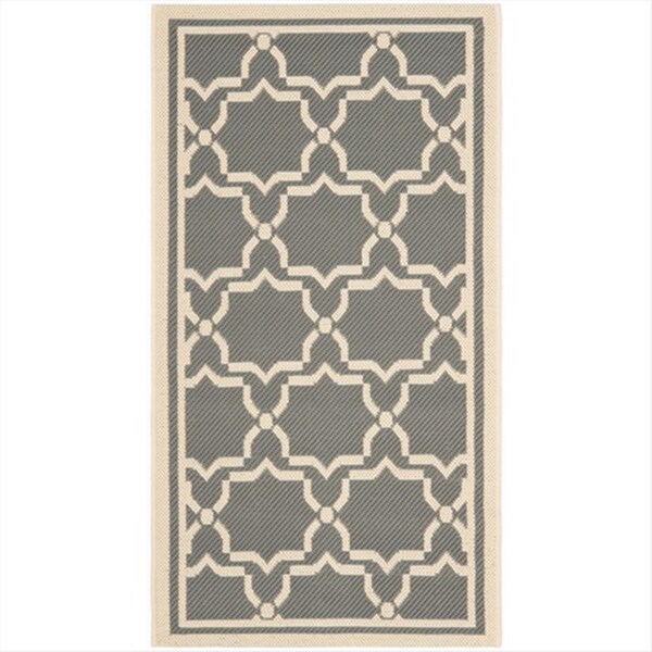 Safavieh 2 Ft. X 3 Ft. -7 In. Accent Indoor-Outdoor Courtyard- Anthracite And Beige- Machine Made Rug - CY6916-246-2
