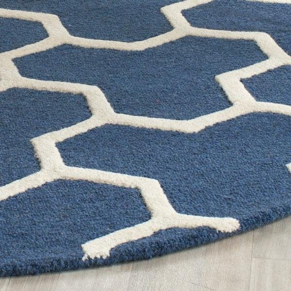 Safavieh Cambridge Hand Tufted Rectangle Rug- Navy Blue - Ivory- 2 x 3 ft. - CAM146G-2
