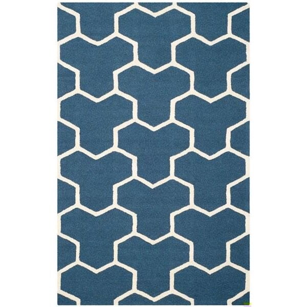 Safavieh Cambridge Hand Tufted Rectangle Rug- Navy Blue - Ivory- 2 x 3 ft. - CAM146G-2