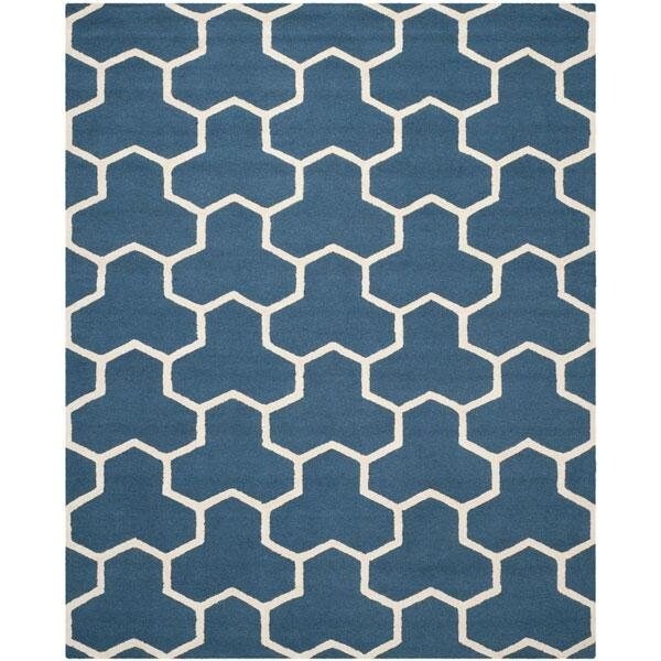 Safavieh Cambridge Hand Tufted Rectangle Rug- Navy Blue - Ivory- 2 x 3 ft. - CAM146G-2