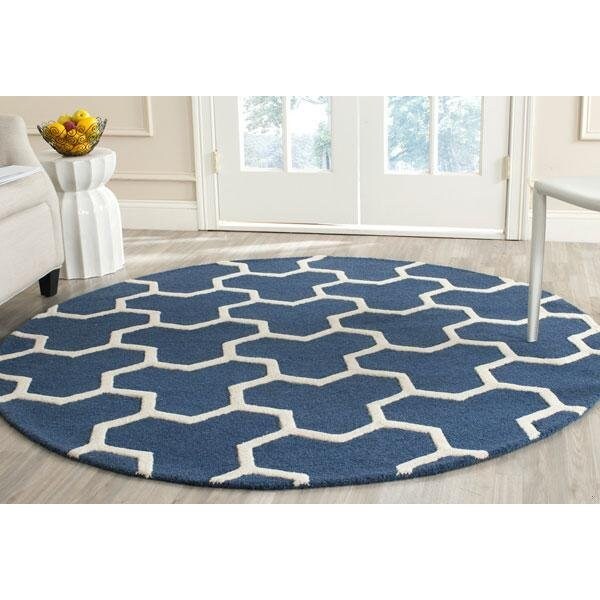 Safavieh Cambridge Hand Tufted Rectangle Rug- Navy Blue - Ivory- 2 x 3 ft. - CAM146G-2