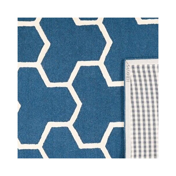 Safavieh Cambridge Hand Tufted Rectangle Rug- Navy Blue - Ivory- 2 x 3 ft. - CAM146G-2