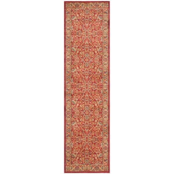 Safavieh Mahal Power Loomed Runner Rug, Red and Natural - 2 ft.-2 in. x 10 ft. - MAH699A-210