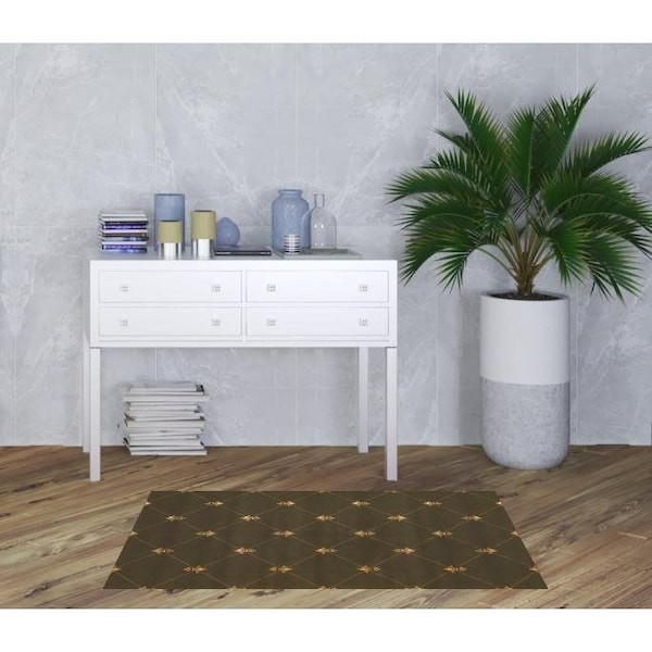 Homeroots 3 ft. 3 in. x 4 ft. 11 in. Polypropylene Green Area Rug - 353694