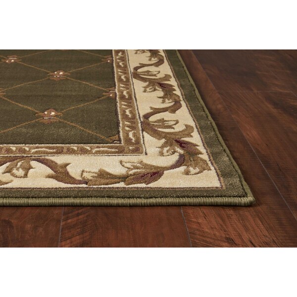 Homeroots 3 ft. 3 in. x 4 ft. 11 in. Polypropylene Green Area Rug - 353694
