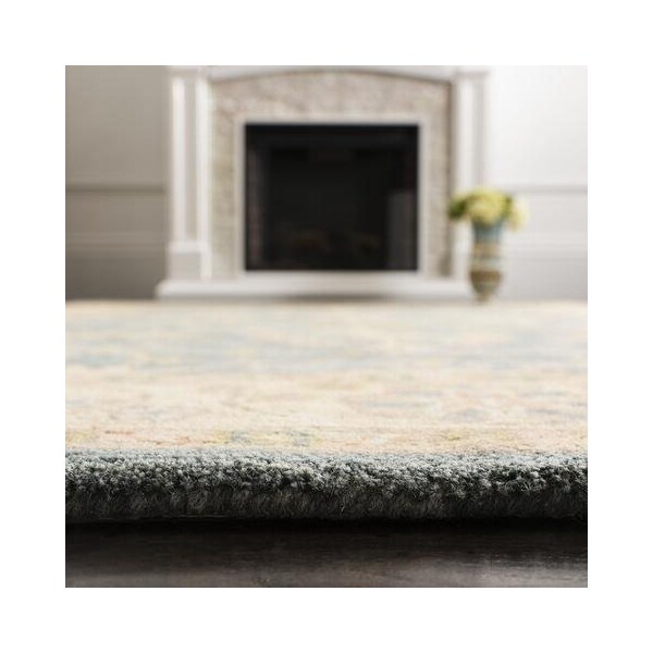 Safavieh 3 Ft. x 5 Ft. Small Rectangle- Traditional Classic Blue And Light Gold Hand Tufted Rug - CL936A-3