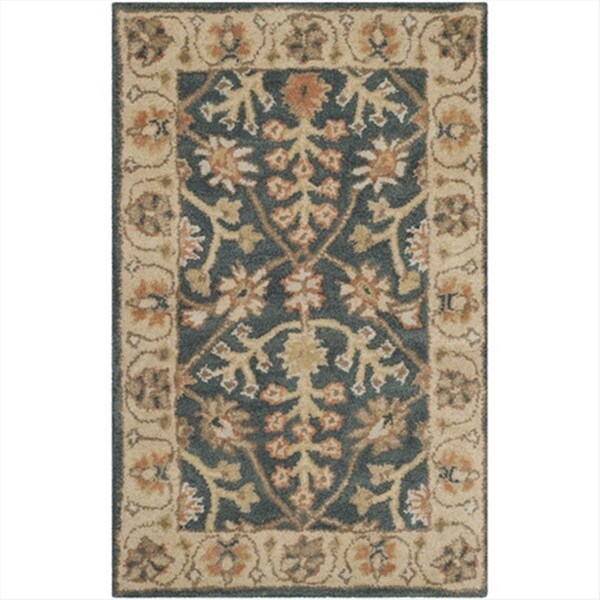 Safavieh 3 Ft. x 5 Ft. Small Rectangle- Traditional Classic Blue And Light Gold Hand Tufted Rug - CL936A-3