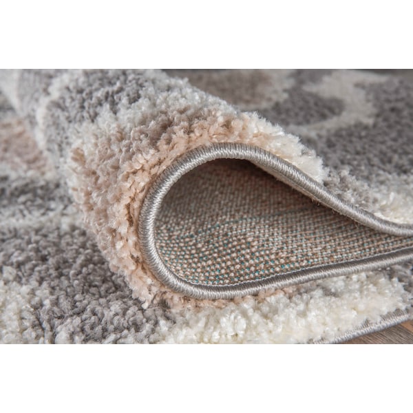 World Rug Gallery Cozy Moroccan Trellis Indoor Shag Area Rug 9' x 12' Gray - 2525GRAY9X12