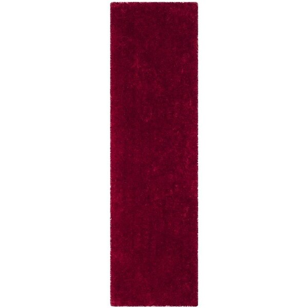 Safavieh 2 ft. 3 in. x 8 ft. Luxe Shag Hand Tufted Rug, Red - Runner - SGX160E-28