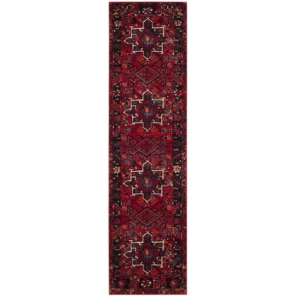Safavieh 2 ft.-3 in. x 12 ft. Vintage Hamadan Power Loomed Runner Rug, Red and Multi - VTH211A-212