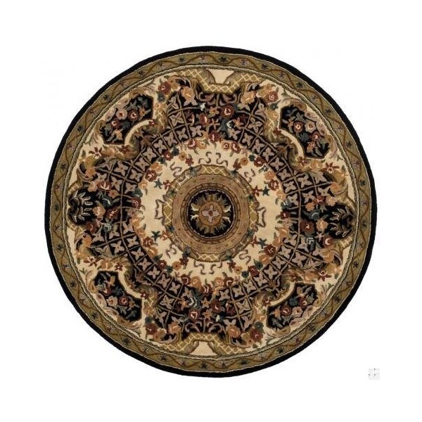 Safavieh 7 Ft. - 6 In. x 9 Ft. - 6 In. Large Rectangle- Traditional Classic Black And Gold Hand Tufted Rug - CL304A-8