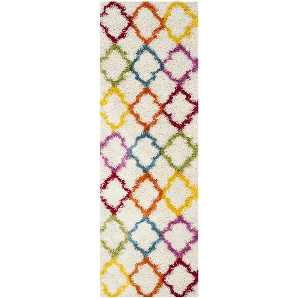 Safavieh Shag Kids Power Loomed Runner RugIvory & Multicolor 2 ft. 3 in. x 9 ft. - SGK569A-29