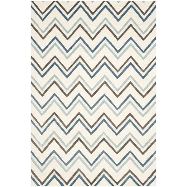 Safavieh Cambridge Hand Tufted Small Rectangle Rug- IVORY - BLUE- 4 x 6 ft. - CAM581A-4