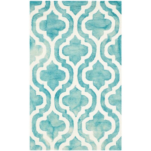Safavieh Dip Dye Accent Area Rug, Turquoise and Ivory - 2 ft. 6 in. x 4 ft. - DDY537D-24