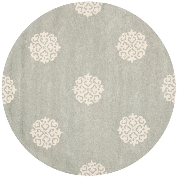 Safavieh 6 x 6 ft. Soho Hand Tufted Round Area RugGrey & Ivory - SOH724C-6R