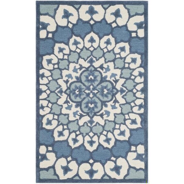 Safavieh 2 x 3 ft. Bellagio Hand Tufted Rug, Accent - Ivory and Blue - BLG610G-2