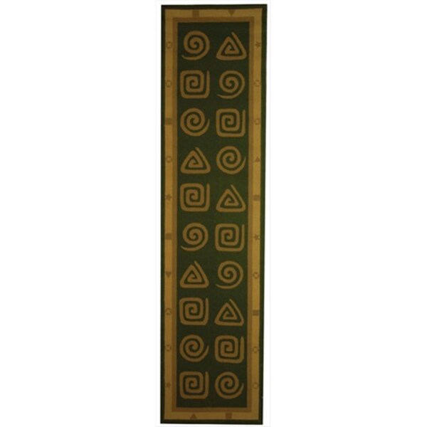 Safavieh 2 ft. - 6 in. x 10 ft. Runner- Transitional Chelsea Green Hand Hooked Rug - HK211D-210