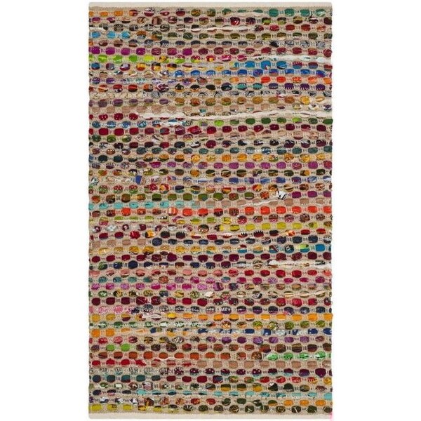 Safavieh 3 x 5 ft. Small Rectangle Cape Cod Hand Woven Rug, Natural and Multi Color - CAP302A-3