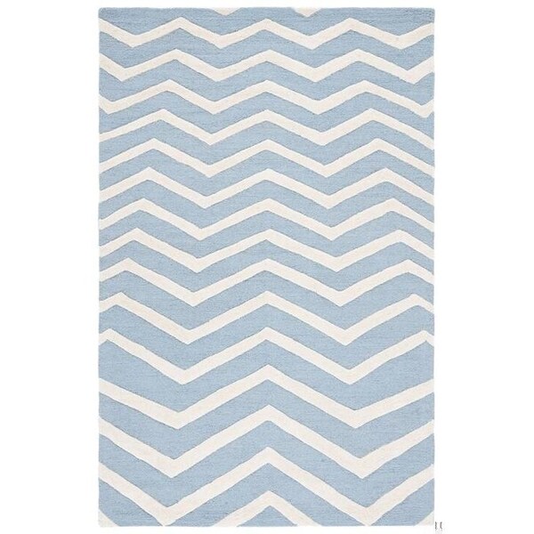Safavieh Cambridge Hand Tufted Rectangle RugBlue & Ivory 6 x 9 ft. - CAM714B-6
