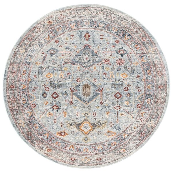 Safavieh 6 ft.7 in. x 6 ft.7 in. Round History 500 Rug Light Grey & Rust - HIS509F-7R
