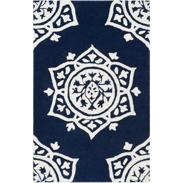Safavieh 2 ft.-3 in. x 7 ft. Bella Hand Tufted Runner Rug, Navy and Ivory - BEL136B-27