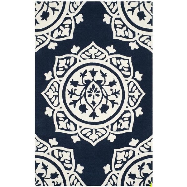 Safavieh 2 ft.-3 in. x 7 ft. Bella Hand Tufted Runner Rug, Navy and Ivory - BEL136B-27