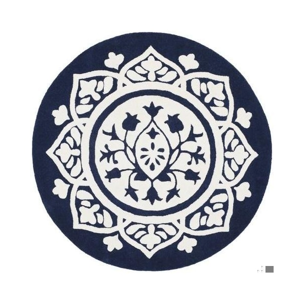 Safavieh 2 ft.-3 in. x 7 ft. Bella Hand Tufted Runner Rug, Navy and Ivory - BEL136B-27