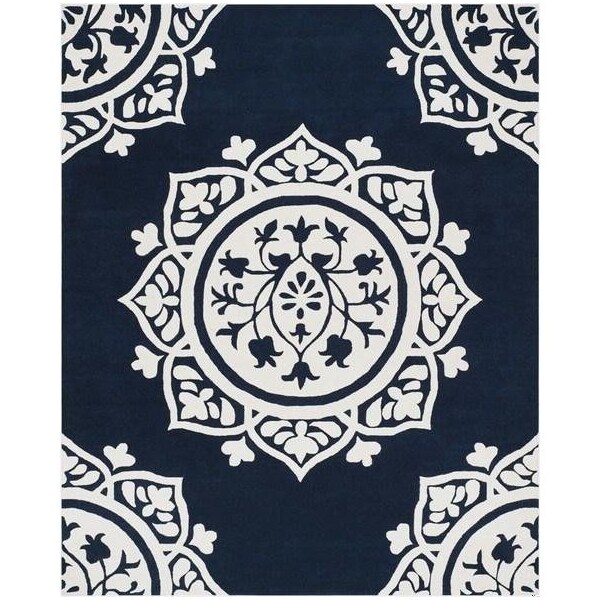 Safavieh 2 ft.-3 in. x 7 ft. Bella Hand Tufted Runner Rug, Navy and Ivory - BEL136B-27