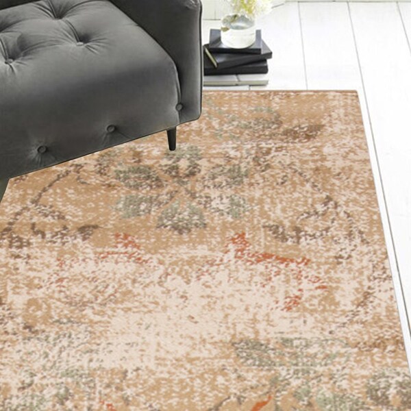 Homeroots HomeRoots 353494 2 ft. 2 in. x 7 ft. 11 in. Runner Polypropylene Champagne Area Rug - 353494