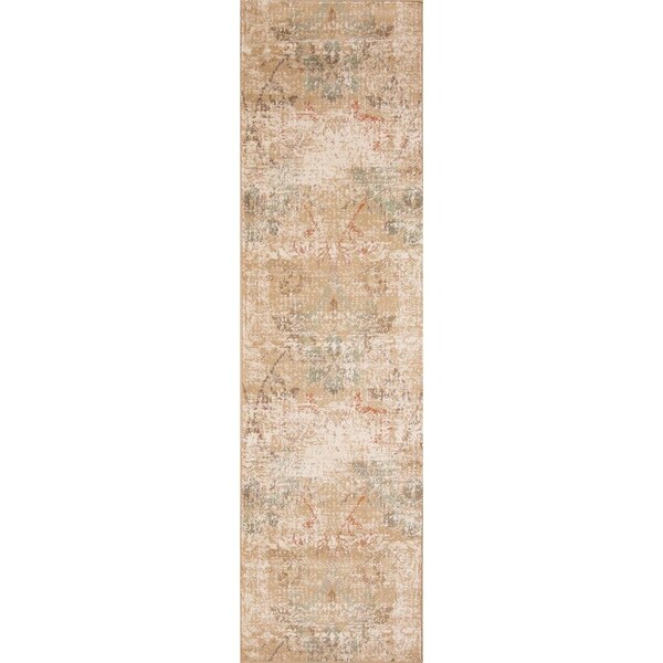 Homeroots HomeRoots 353494 2 ft. 2 in. x 7 ft. 11 in. Runner Polypropylene Champagne Area Rug - 353494