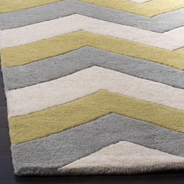 Safavieh Chatham Hand Tufted Small Rectangle Rug- Grey - Gold- 3 x 5 ft. - CHT715M-3