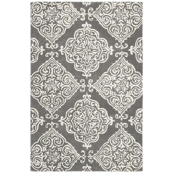 Safavieh Glamour Hand Tufted Accent Rug, Dark Grey and Ivory - 2 x 3 ft. - GLM568D-2