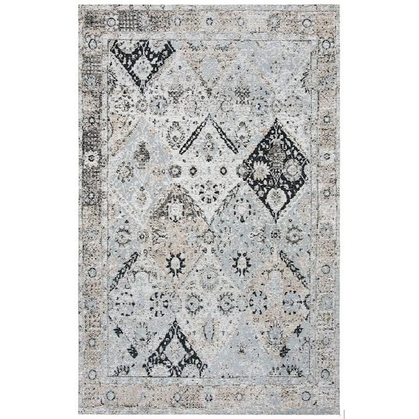 Safavieh 8 x 10 ft. Classic Vintage Rectangle Power Loomed Area RugIvory & Silver - CLV871A-8