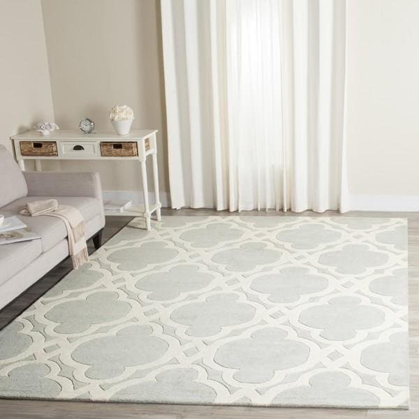 Safavieh Chatham Hand Tufted Rectangle Rug- Grey - Ivory- 4 x 6 ft. - CHT762E-4