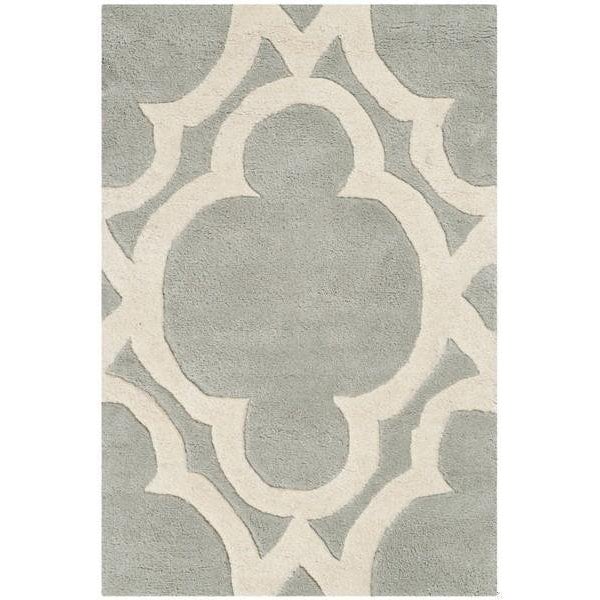 Safavieh Chatham Hand Tufted Rectangle Rug- Grey - Ivory- 4 x 6 ft. - CHT762E-4