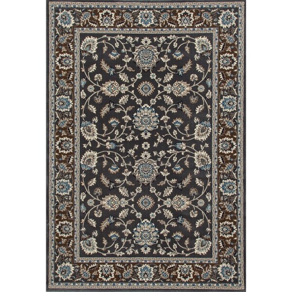 Art Carpet 4 X 6 Ft. Kensington Collection Jacobean Border Woven Area Rug, Gray - 841864104970