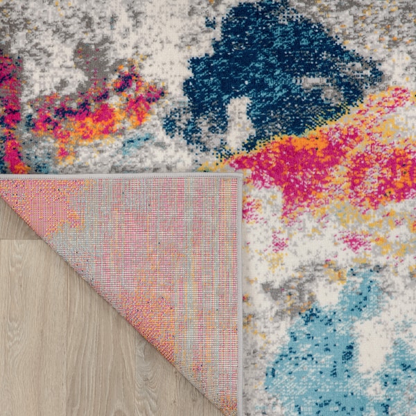 World Rug Gallery Sky Collection Modern Abstract Area Rug 5'x7' Multi - 232MULTI5X7