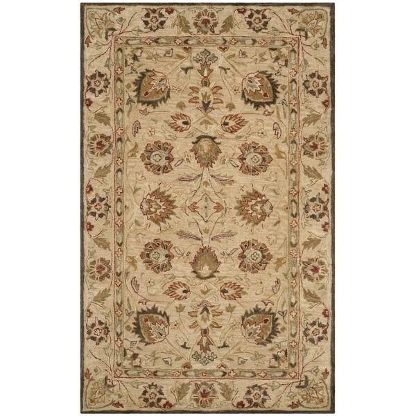 Safavieh 6 x 6 ft. Round Antiquity Hand Tufted RugBeige & Beige - AT812A-6R