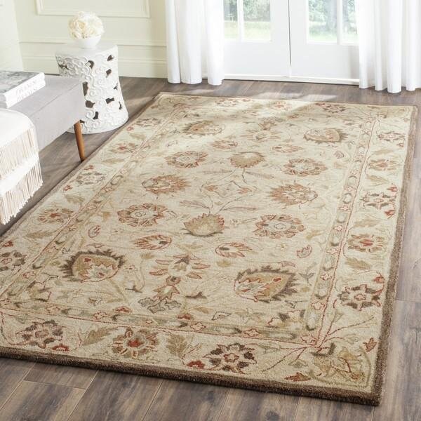 Safavieh 6 x 6 ft. Round Antiquity Hand Tufted RugBeige & Beige - AT812A-6R