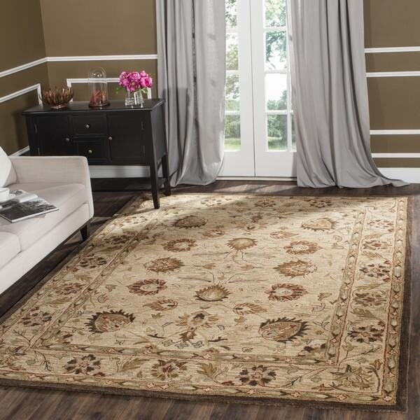 Safavieh 6 x 6 ft. Round Antiquity Hand Tufted RugBeige & Beige - AT812A-6R