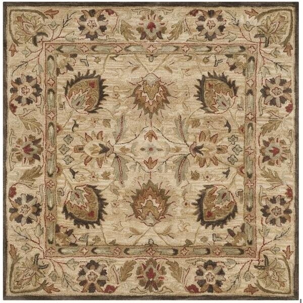 Safavieh 6 x 6 ft. Round Antiquity Hand Tufted RugBeige & Beige - AT812A-6R