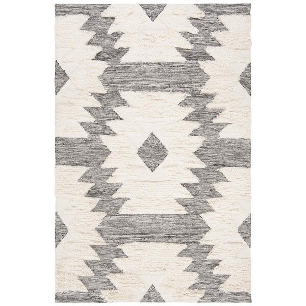 Safavieh Kenya Bohemian Rectangle Hand Woven RugsBlack & Ivory 8 x 10 ft. - KNY452Z-8