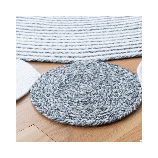 Safavieh 3 x 3 ft. Cape Cod Round Area Rug, Charcoal & Ivory - CAP231H-3R