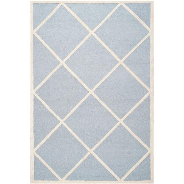 Safavieh Cambridge Hand Tufted Runner Rug- Light Blue - Ivory- 2 ft. 6 in. x 6 ft. - CAM136A-26