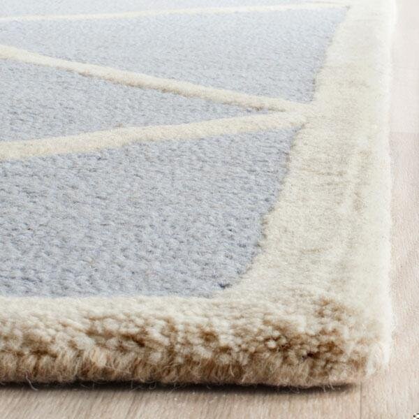 Safavieh Cambridge Hand Tufted Runner Rug- Light Blue - Ivory- 2 ft. 6 in. x 6 ft. - CAM136A-26