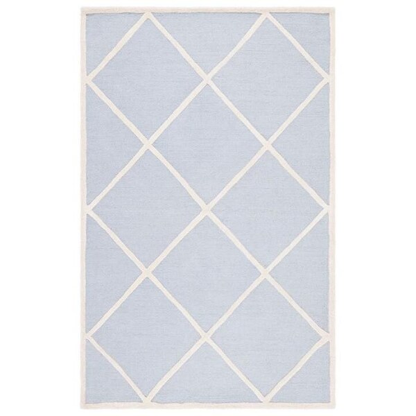 Safavieh Cambridge Hand Tufted Runner Rug- Light Blue - Ivory- 2 ft. 6 in. x 6 ft. - CAM136A-26