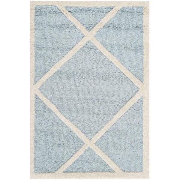Safavieh Cambridge Hand Tufted Runner Rug- Light Blue - Ivory- 2 ft. 6 in. x 6 ft. - CAM136A-26