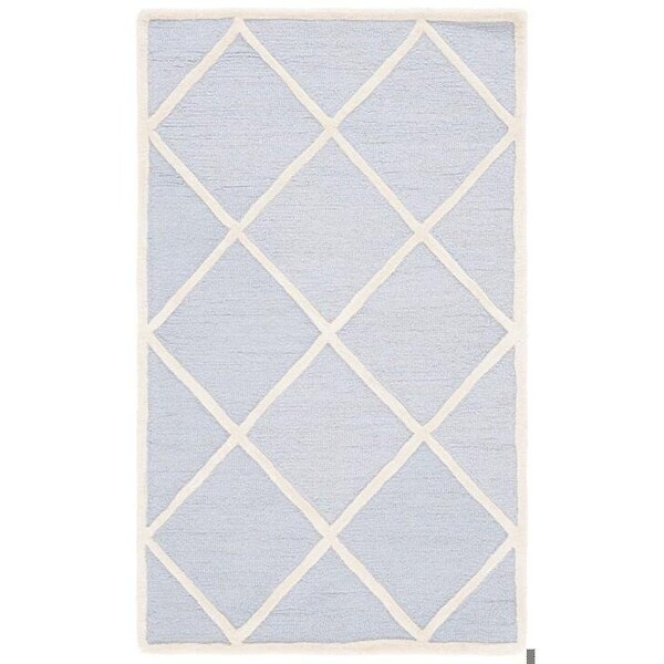 Safavieh Cambridge Hand Tufted Runner Rug- Light Blue - Ivory- 2 ft. 6 in. x 6 ft. - CAM136A-26